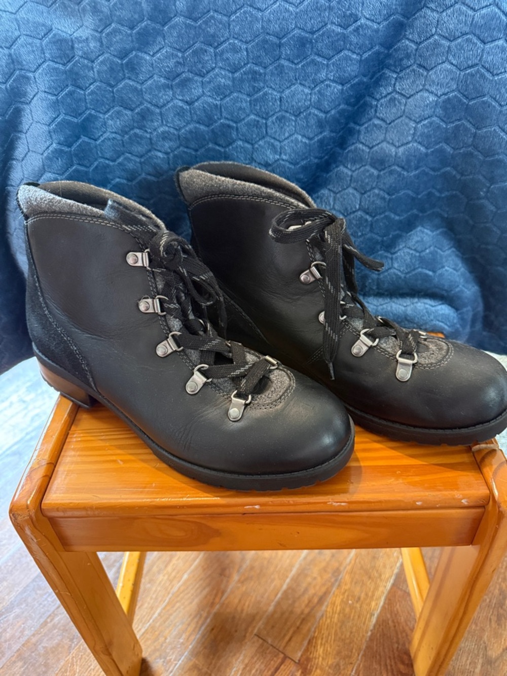 Clarks Black Lace-Up Ankle Boots